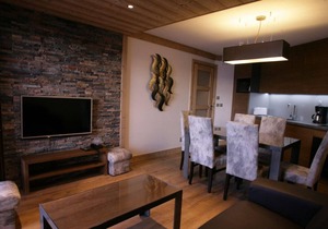 Wifi, 50m from resort center, fitness, swimming pool, sauna, hammam, tv, ski locker, 70m², Les Arcs