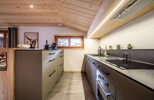 Les Prodains Apartment | 1st floor, view village, balcony, fireplace or stove, parking, tv, ski locker, 97m², Morzine