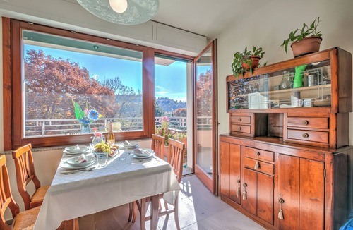 Laveno Apartment | Appartamento Residenza Chiara: Sunny Balcony and Mountain View, Laveno Mombello, Italy