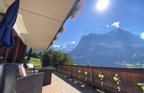 Grindelwald Apartment | Quiet, centrally located apartment with unobstructed views of the mountains + north face of the Eiger!