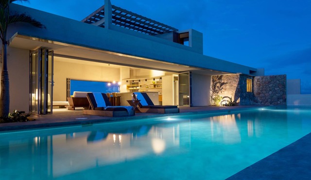 Modern Oceanfront Home with Pool, Outdoor Showers and Private Tennis Court in Micoud