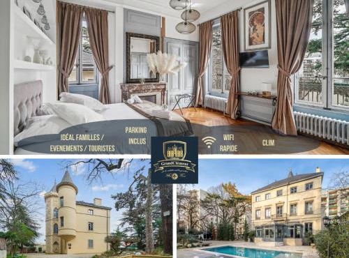 Suite Bellecour by Château GrandClément - Élégance historique, 3 chambres, Parc - Parking - Piscine - Wifi - à 10 min de Lyon
