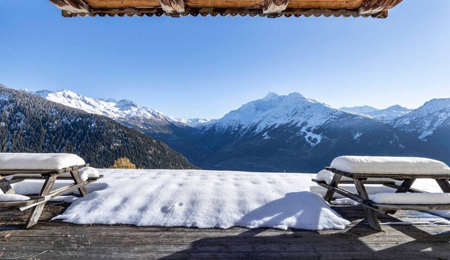 Traditional chalet near the slopes with large terrace